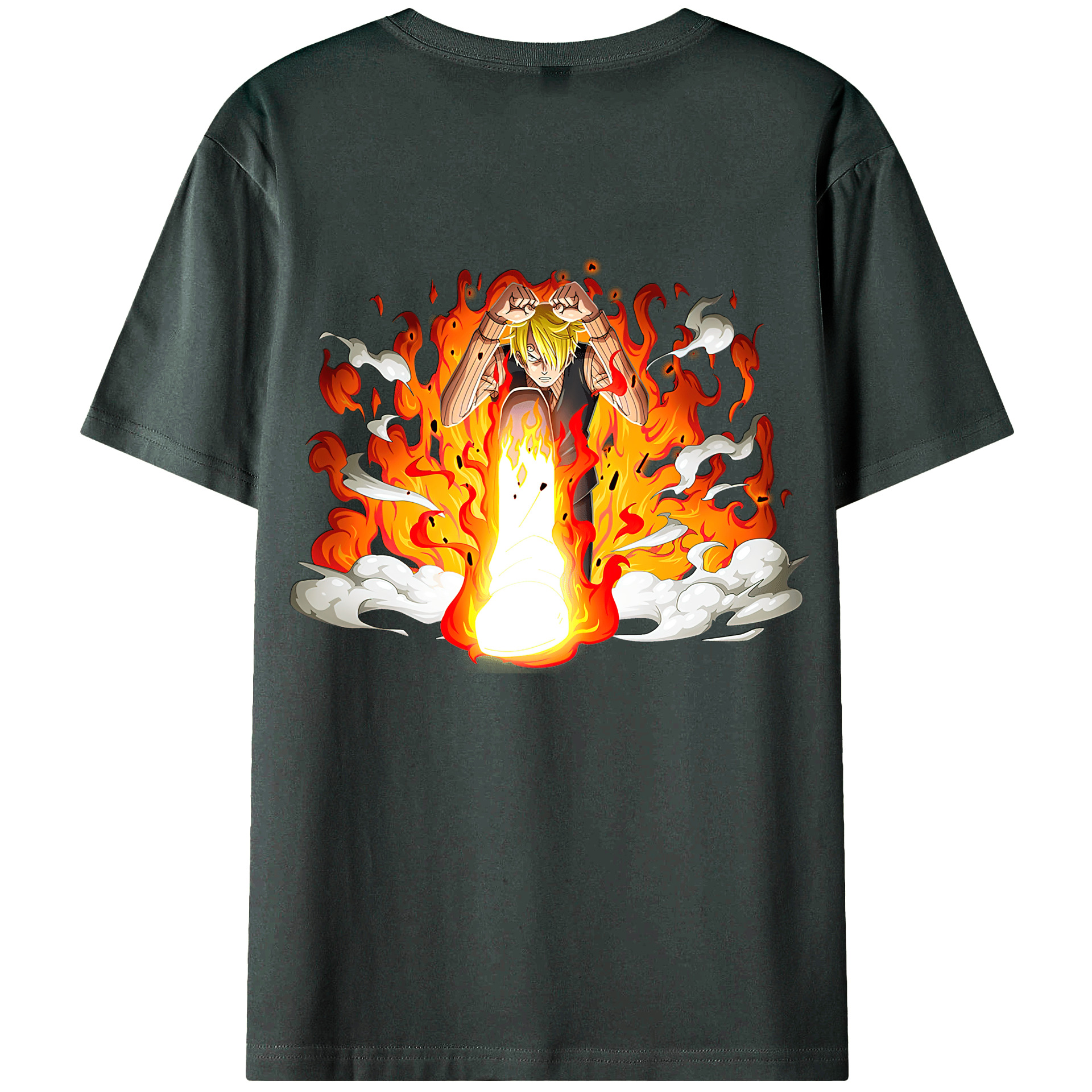 （画像用） ワンピース サンジ ONE PIECE Sanji 綿100％ メンズ半袖Tシャツ（バックプリント） 通気性